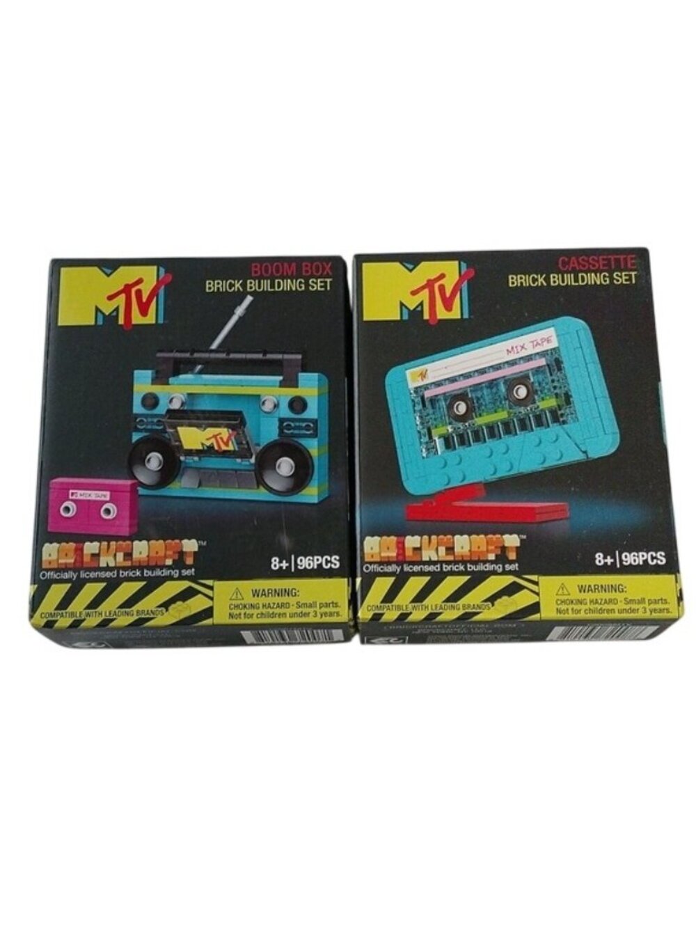 Brickcraft MTV Retro Builds: Blue Boom Box & Cassette Brick Building Kits